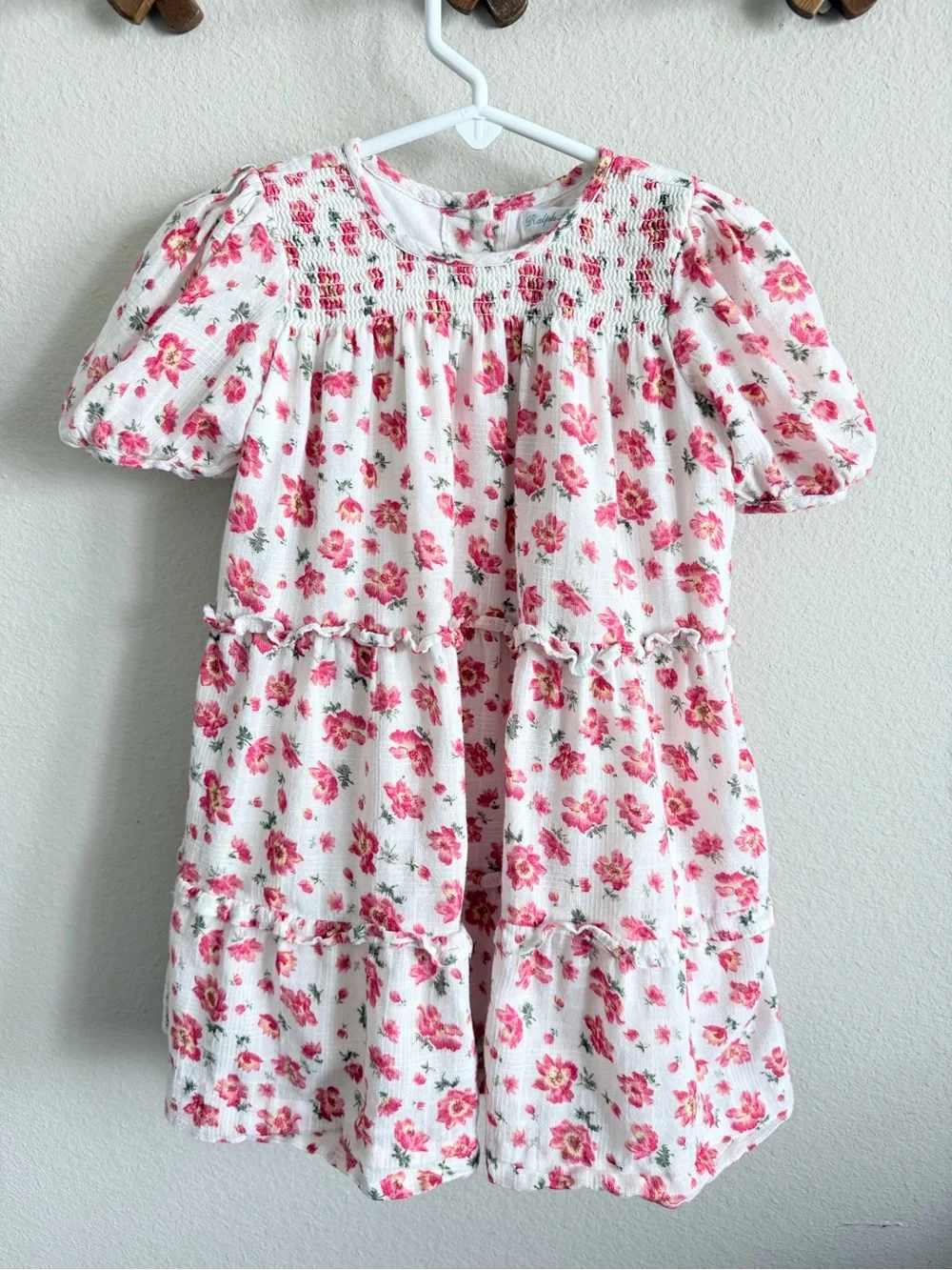 Ralph Lauren Pink Floral Cotton Dress Size 24M